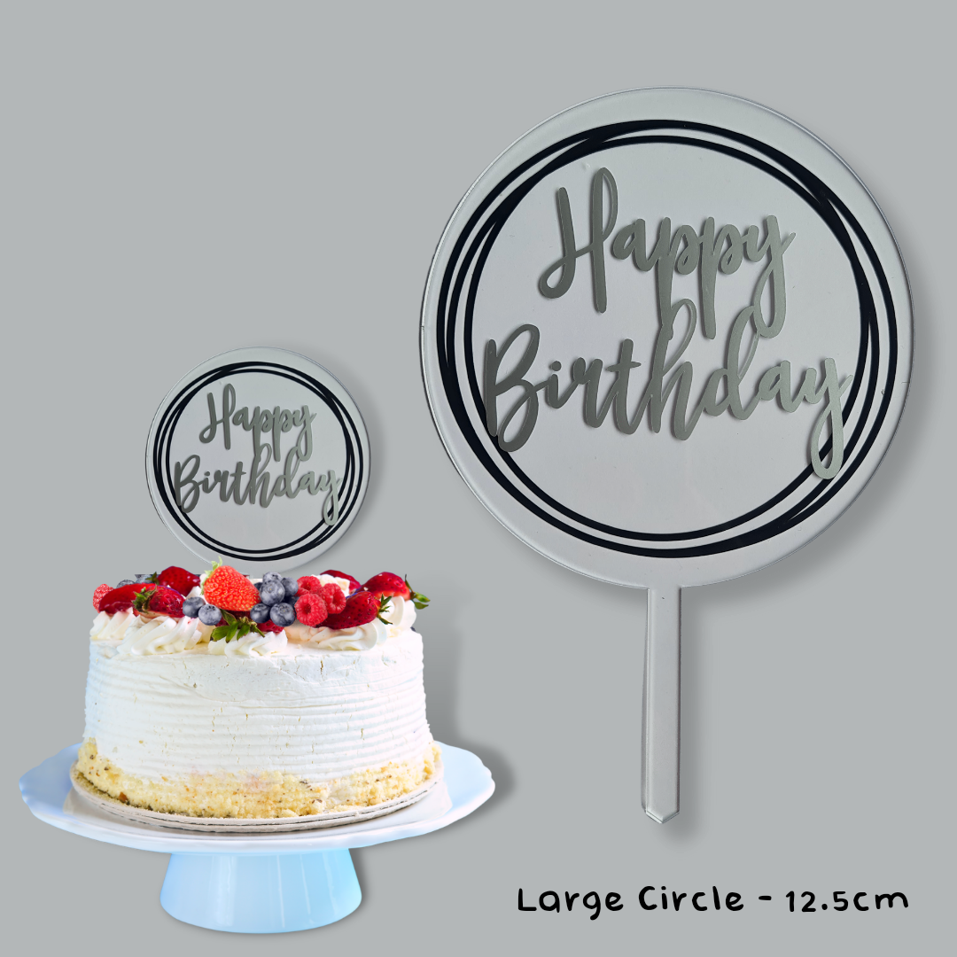 Happy Birthday Cake Topper Supplies Round Acrylic Baking Cake